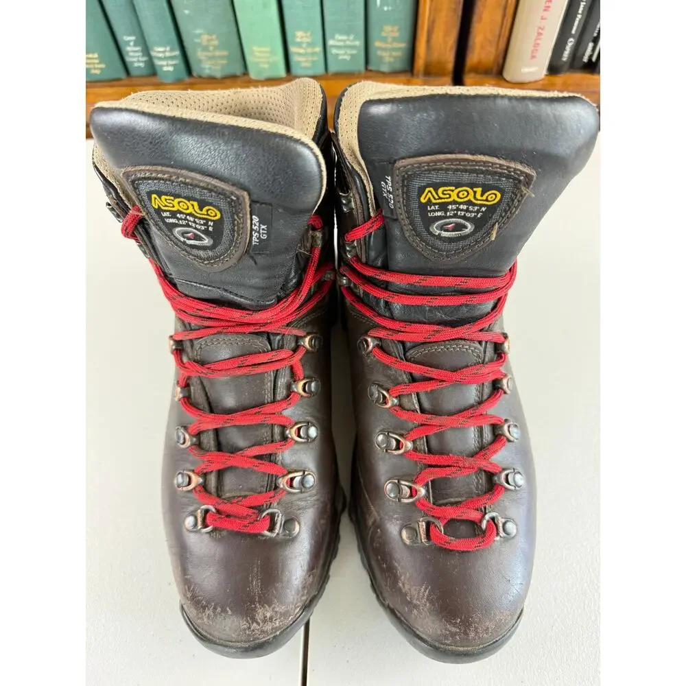 Asolo Evo Gore Tex Hiking Boots Mens 9 Leather Outdoor Brown TPS-520 GTX Utility